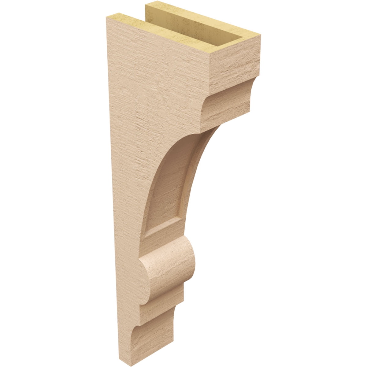 4"W x 8"D x 24"H Thin Diane Rough Cedar Woodgrain TimberThane Corbel, Primed Tan