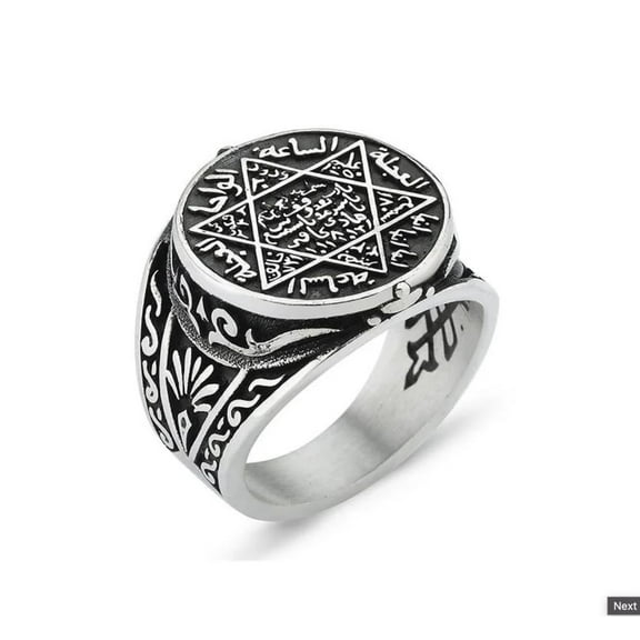 Roarsilver Seal of Solomon-Star of David Ring-Handmade Mens Ring-Agate Stone Ring-Signet Ring Mens-Jewelry Gift For Mens-Silver Rings for Men-Agate Wedding Ring | 5