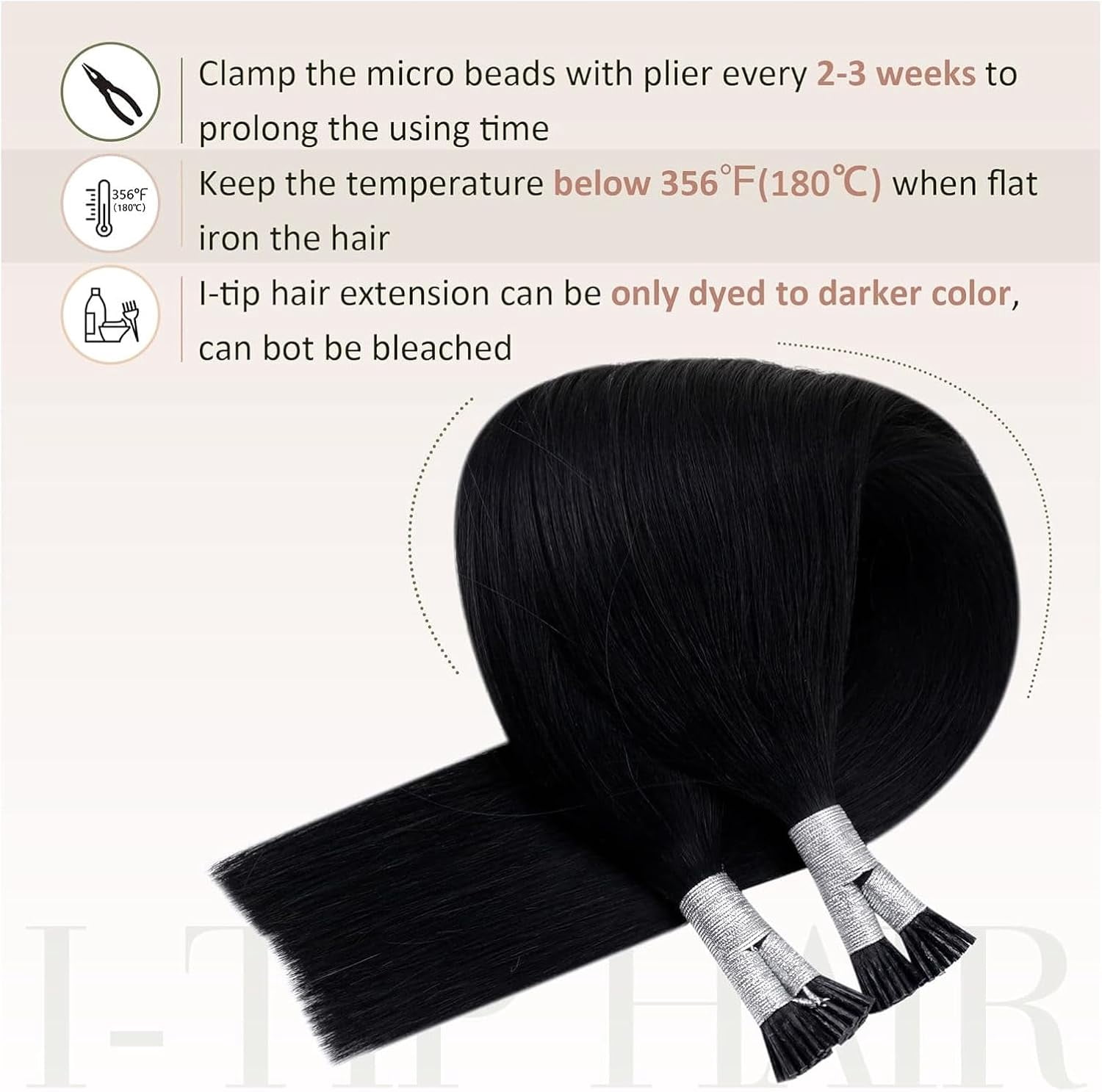 Aorsher I Tip Hair Extensions Human Hair 100Grams 100 Strands/Package Pre Bonded I Tip Hair Extensions 16Inch Medium Brown Remy Straight Stick Tip Real Human Hair Extensions
