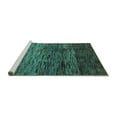 thumbnail image 2 of Ahgly Company Machine Washable Indoor Square Abstract Turquoise Blue Modern Area Rugs, 6' Square, 2 of 4