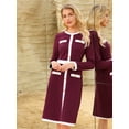 thumbnail image 2 of DARING DIVA A-Line Long Sleeve Color Block Dress S Purple Red, 2 of 7