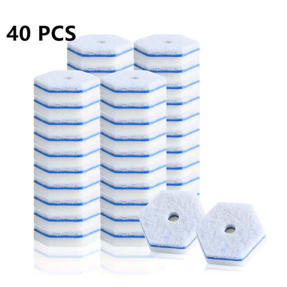 40/60 Count Disposable Toilet Bowl Cleaning Refills - Compatible with All Wand Systems, Preloaded Cleaner, Deep Clean, Germ Killer, Stain Remover, Deodorizer, Fits Under Rim