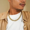 thumbnail image 4 of JeenMata Full Iced Out Bling Miami Cuban Chain Necklace in Yellow - Hip Hop Jewelry - Men's Chunky Jewelry, 4 of 5
