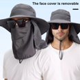 thumbnail image 4 of CSChome Chapeau de Protection Solaire Unisexe avec Visage, Protection Cou, Maille Creuse, Coupe-Vent, Sangle Fixe, Pliable, Protection Solaire Respirante, 4 of 7