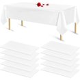 thumbnail image 1 of 10 Packs Nappe Blanche pour Tables Rectangulaires Nappes Jetables en Plastique Blanc pour Anniversaire, Mariage, Réception, Douches Nuptiale, Baby Showers Kuyhfg Bienvenido a Kuyhfg, 1 of 5