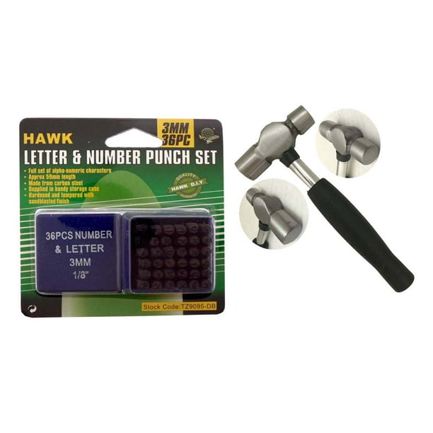 Metal Stamping Kit Number Capital Letter Punch Set With Ball Pein Hammer Toolusa Kit Ph9096w Walmart Com Walmart Com