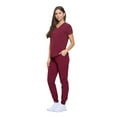 thumbnail image 2 of ACTIVE UNIFORMS Womens Essential Cool Stretch Jogger Scrub Set (Burgundy, Medium), 2 of 6