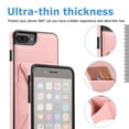 thumbnail image 5 of TOP SHE Case for Apple iPhone 8 Plus (5.5"), iPhone 7 Plus Case (5.5 Inch) - Synthetic Leather Protective Case with Card Slot / Kickstand, Slim Fit Lightweight Simple Fashion Cover (Rosegold), 5 of 7