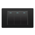 thumbnail image 1 of Wall Electrical Switches Light Switch 3 Gang 118mmx74mm Black, 1 of 5