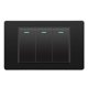 thumbnail image 1 of Wall Electrical Switches Light Switch 3 Gang 118mmx74mm Black, 1 of 5
