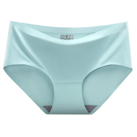 Baozhu Women s Seamless Hipster No Show Invisibles Ice Silk Stretch Underwears Middle-Waist Stretch Underpants Panty 1 Pack