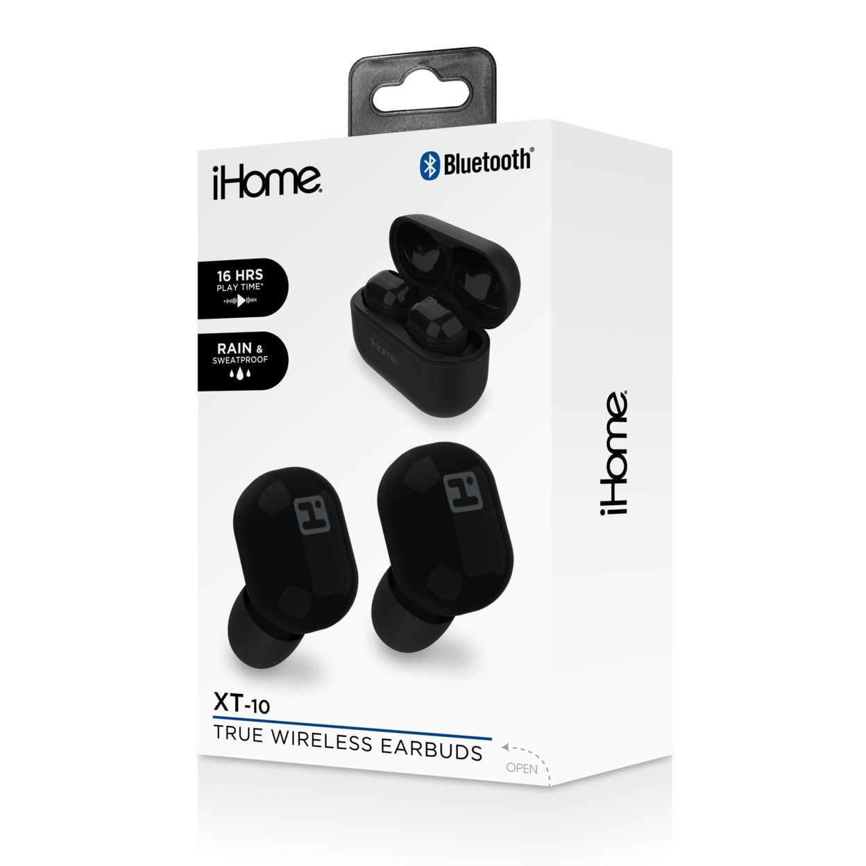 iHome XT-10 Truly Wireless Earbuds, White.