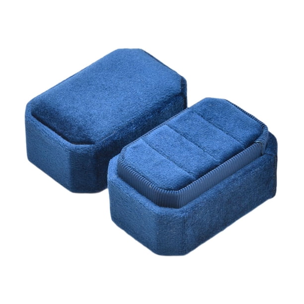 Caja de joyería,Caja de joyería Caja de anillos Organizador de almacenamiento Mujeres,Caja de exhibición de joyas portátil,contenedor y soporte,Estuche organizador de terciopelo Azul oscuro