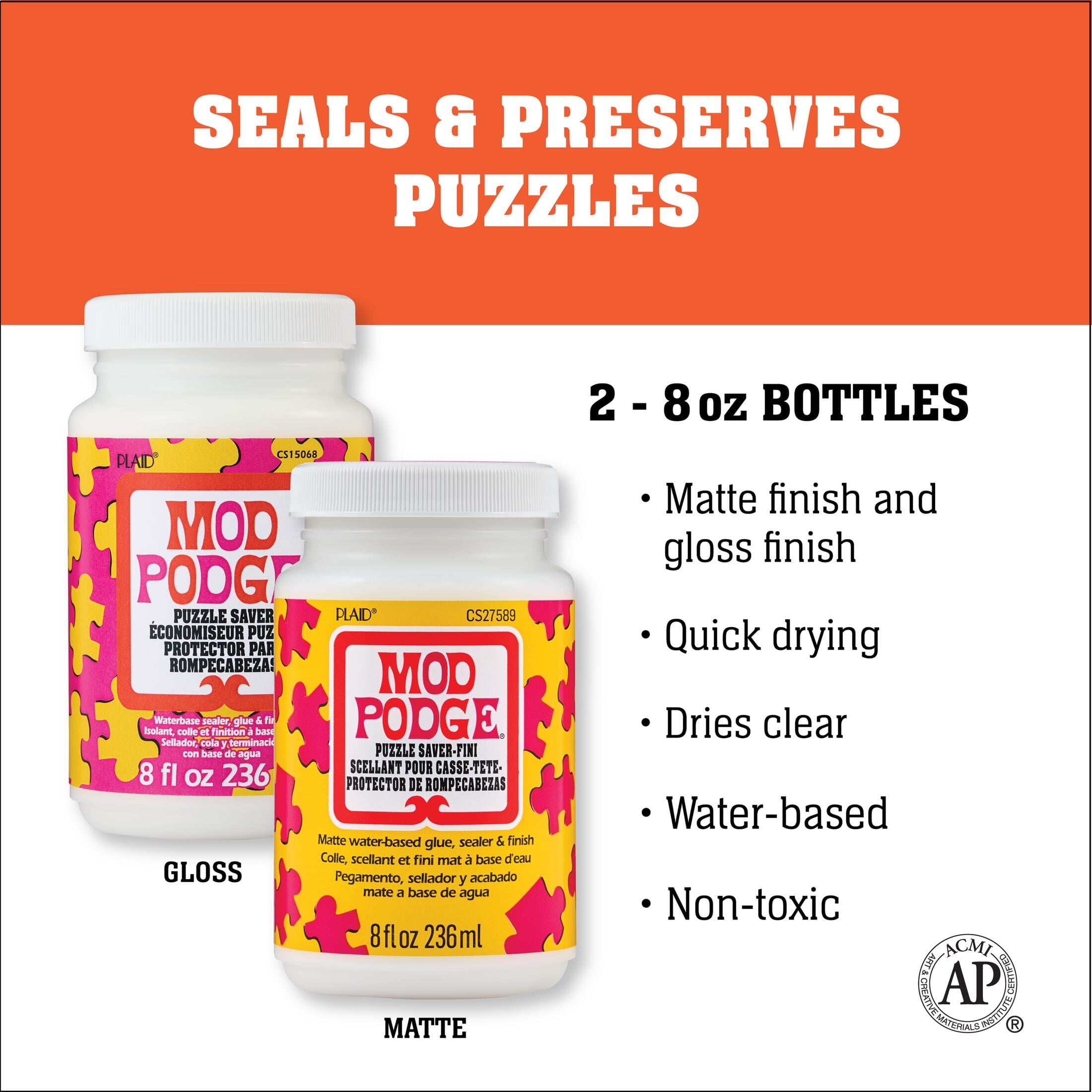 Mod Podge Puzzle Saver Kit, Includes 4 Foam Brushes, Set of 6