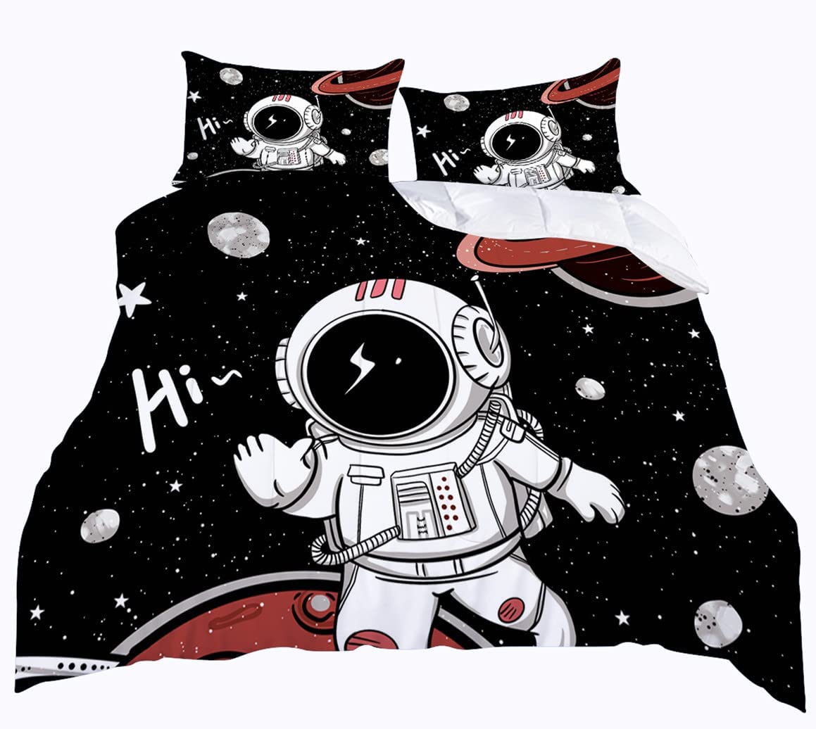 Queen Comforter Sets for Boys Girls Kids Teens Space Astronaut Galaxy