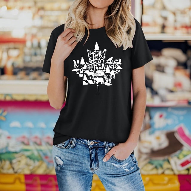 T-shirt à Manches Pointues Imprimé Mode Décontracté pour Femmes