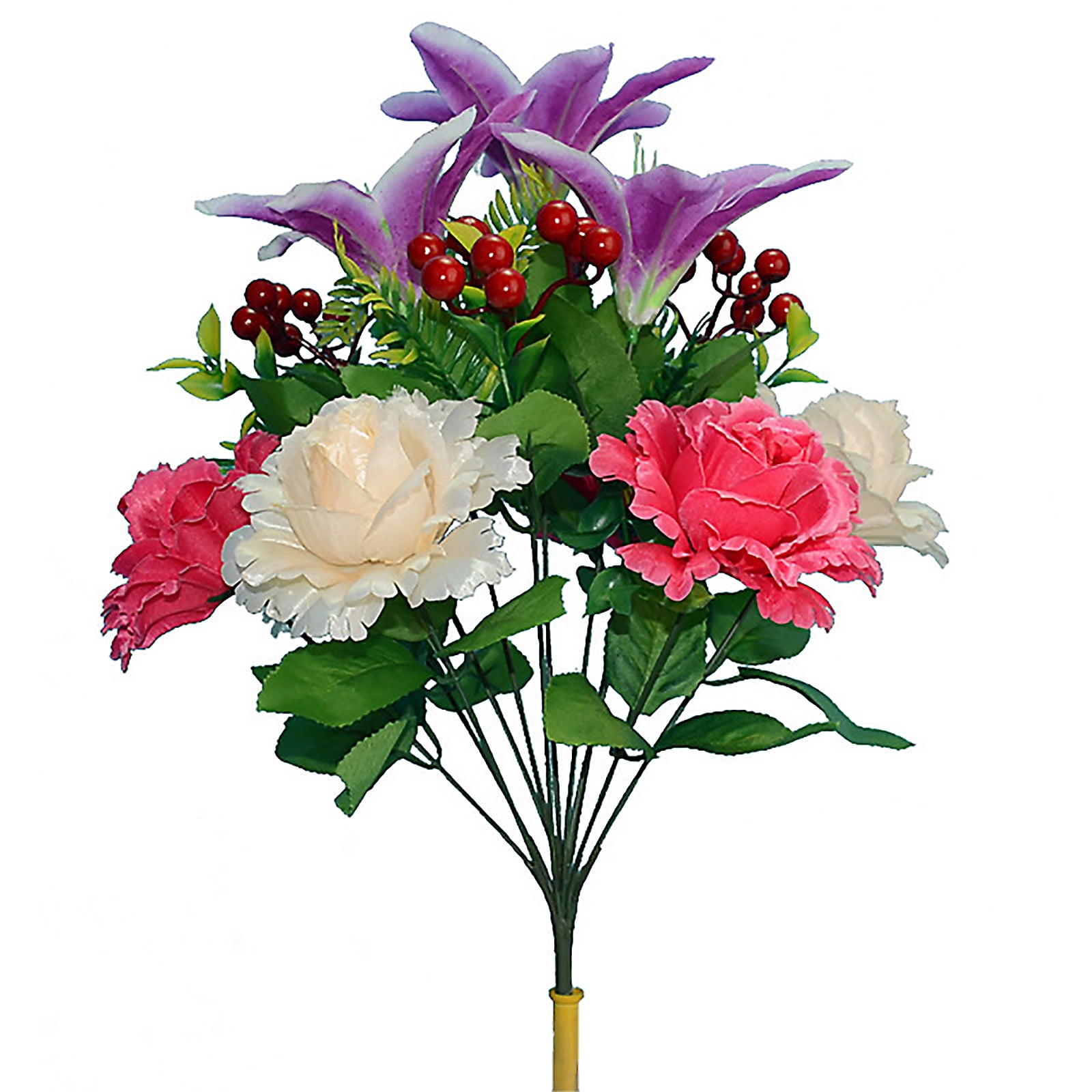 Artificial Lily Bunch flower arrangement wedding bouquet home decor memorial 