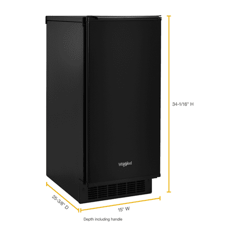 Whirlpool - 15" 29-Lb. Freestanding Icemaker - Black