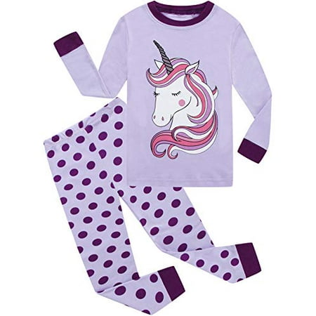 Little girls Pajamas 100% cotton Long Sleeve Pjs Toddler clothes Kids ...