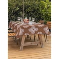 thumbnail image 3 of Outdoor Tablecloths with Umbrella Hole & Zipper, Brown Floral Rectangle Tablecloth 52x70 Inch, Spring Flowers Modern Abstract Art Farmhouse Waterproof Table Cloth, Patio/Pool/Picnic Table Covers, 3 of 8