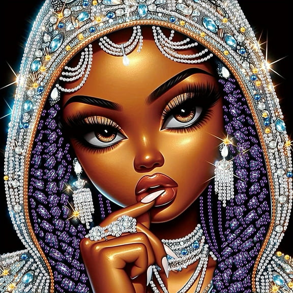 5D DIY Diamond Art Painting Kit, Sad Woman Special Shape Diamond Canvas, that can relieve stress and relax and can be used for home wall decoration
