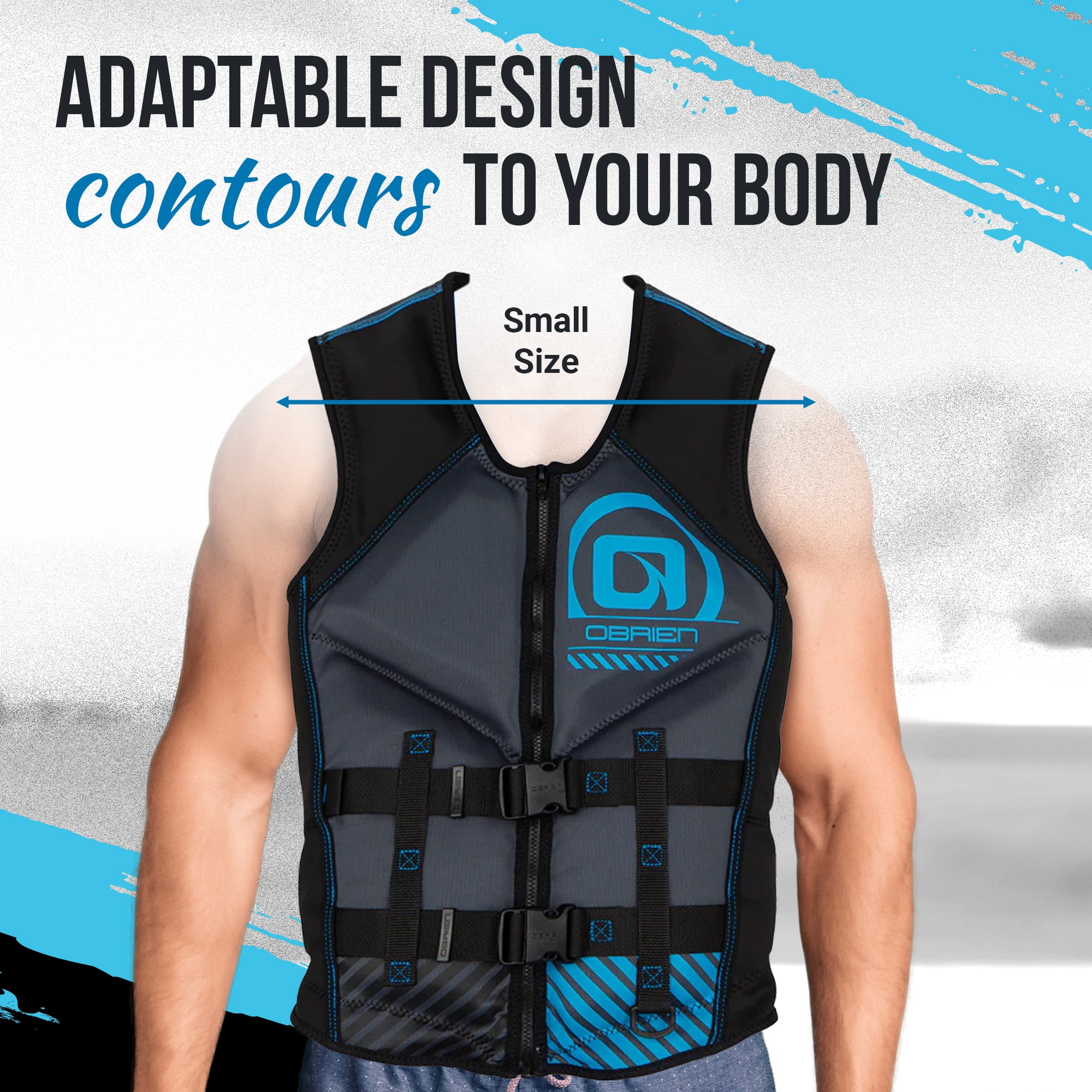 O'Brien Men's Small Size Recon Neoprene Life Jacket w/BioLite Inner, Blue