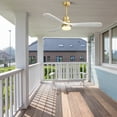 thumbnail image 3 of Sofucor 52" Wood Ceiling Fan with Light and Remote Control, 3 Blades and Reverse Airflow, Brass And Grey, 3 of 12