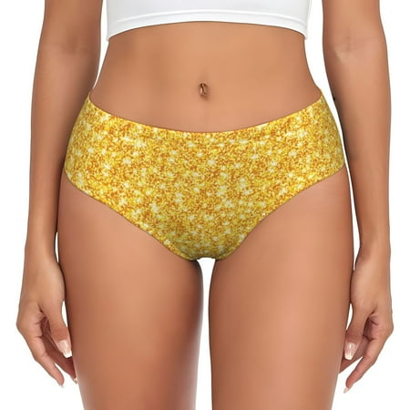 Womens Underwear - Gold Glitter lightning A No Show Seamless Underwear for Women  Soft Comfort Stretch Women s Panties  Hipster Ladies Panties Bikini Underwear Briefs