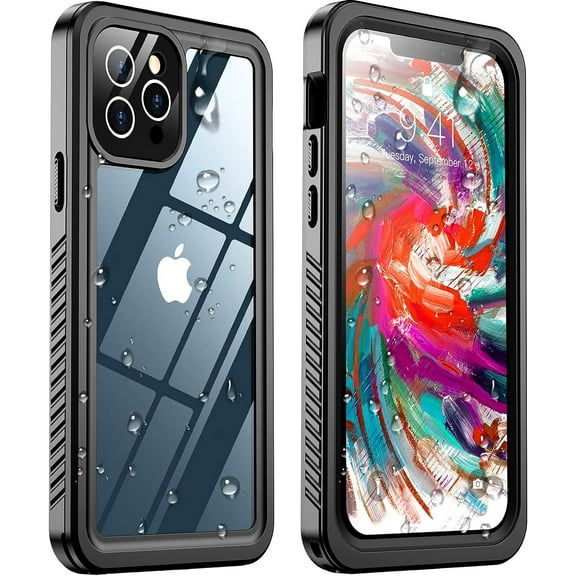 Entronix Waterproof Phone Case for Apple iPhone 12 Pro Waterproof Case, Full Body Shockproof with Built In Screen Protector, Heavy Duty Waterproof Cover for Apple iPhone 12 Pro, Clear