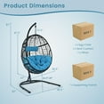 thumbnail image 3 of Gymax Hanging Hammock Chair Egg Swing Chair w/ Blue Cushion Pillow Stand, 3 of 10