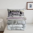 thumbnail image 5 of meiyoeat Rustic Happy Camping Twin Comforter Sets,Vintage Farmhouse Cabin Bedding Set For Boys,Light Gray Reversible,2pcs,1 Comforter and 1 Pillowcase, 5 of 7