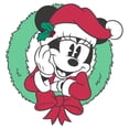 thumbnail image 2 of Juniors Minnie Mouse Classic Santa Helper Wreath T Shirt, 2 of 5