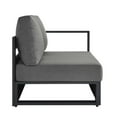 thumbnail image 3 of Modular Lounge Loveseat Sofa, Grey Gray, Aluminum Metal, Outdoor Patio Balcony Cafe Bistro Garden Hospitality Restaurant, Modern Contemporary HB36551, 3 of 9