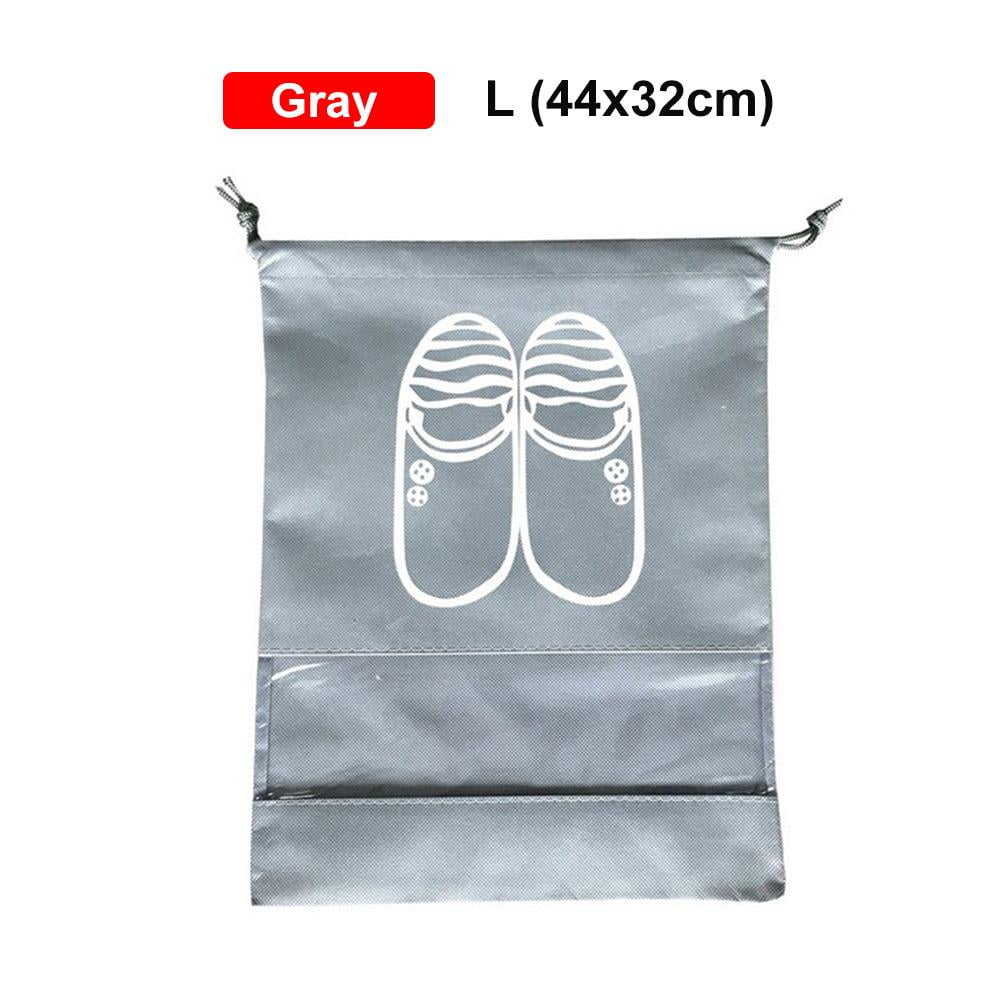PVC Dustproof Shoe Storage Bag 10pcs Travel Shoe Bags-Proof Drawstring with Window，Large Non-Woven 