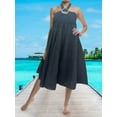 thumbnail image 2 of Bohotusk Plain Black Long Skirt With Coconut Buckle (& Strapless Dress) S/M to 3XL, 2 of 2
