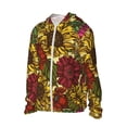 thumbnail image 2 of Rocae Sunflower Print Breathable Sun Protection Hoodie Quick-Dry Lightweight Long Sleeve Hoodie Unisex Running Sports Shirt Large, 2 of 9