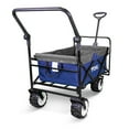 thumbnail image 3 of Pull Push Collapsible Utility Folding Wagon Cart with All Terrain Wide Tire, 3 of 11