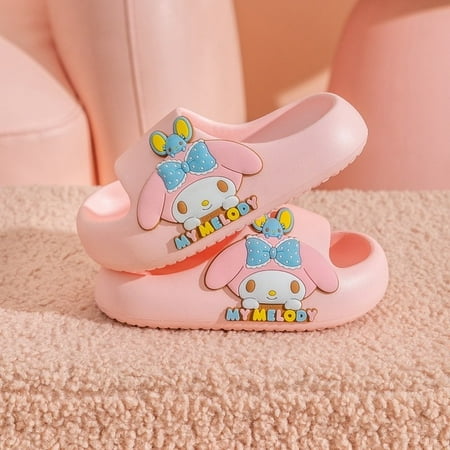 

Sanrio Hello Kitty Kuromi Beach Slides Slippers Sandals Summer New Cute Thick Sole Anti-Slip for Indoor Bathroom Couple Shoes