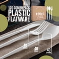 thumbnail image 3 of Crown Display Plastic Forks and Spoons 120 Combo Pack White Disposable Silverware Set, 3 of 5