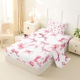 thumbnail image 2 of Erosebridal Pink Cute Bowknot Twin Sheet Sets,Cartoon Coquette Bowknot Bedding For Kids 3pcs, 2 of 6