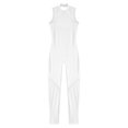 thumbnail image 3 of YONGHS Kids Girls Rhinestones Sleeveless Hollow Back Gymnastics Leotard Full Body Jumpsuit Romper White 8, 3 of 7