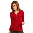 thumbnail image 2 of DailyWear Womens Long Sleeve Thin Cotton Full Zip Up Hoodie Jacket Red, Medium, 2 of 4
