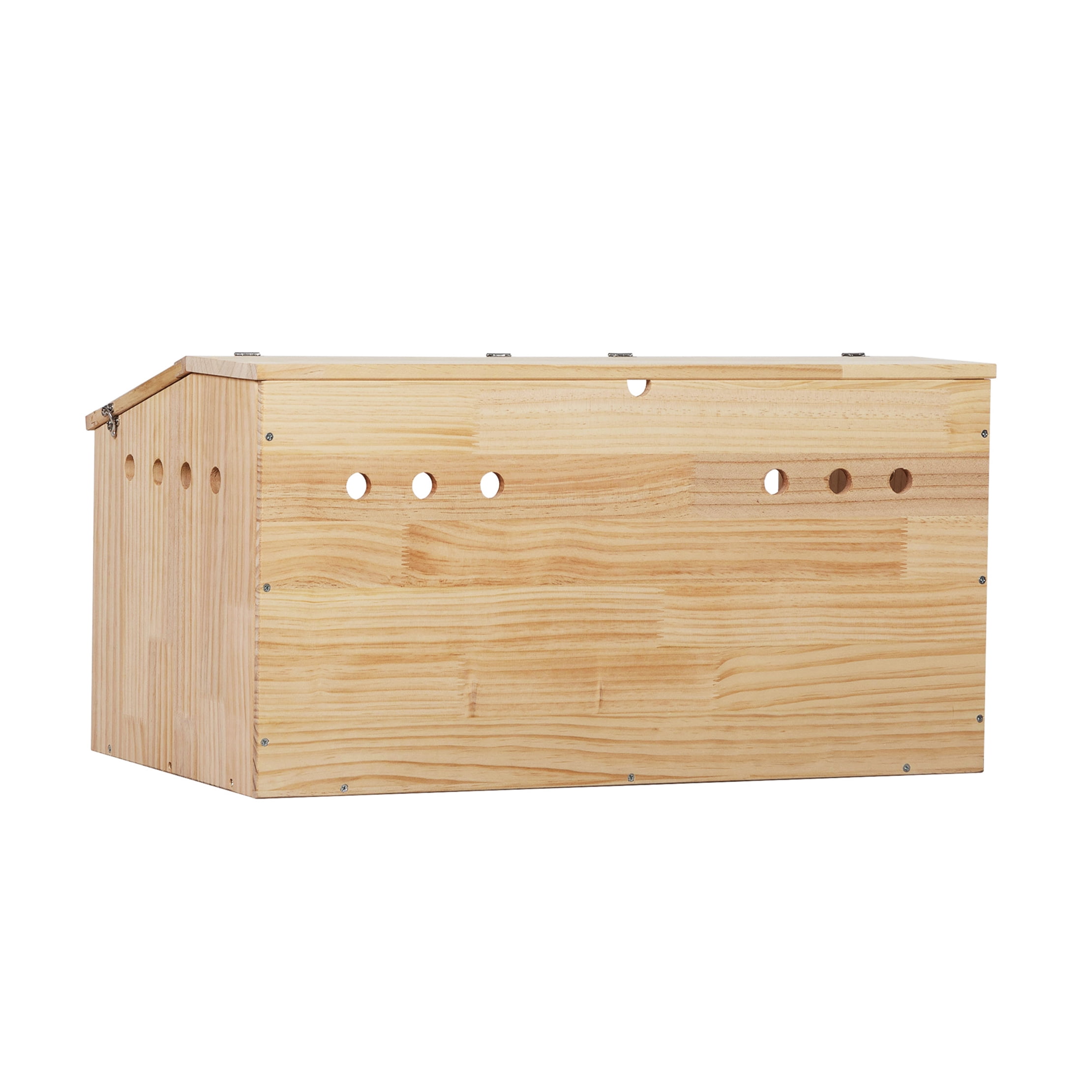JERFIT Large Transparent Acrylic Hamster Cage with Wooden Frame, Natural Wood Small Animal Hutch Habitat for Rabbits, Guinea Pigs, Gerbils, Ferrets