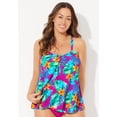 thumbnail image 4 of Swimsuits for All Women's Flyaway Bandeau Tankini Top, 4 of 6