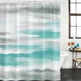 thumbnail image 3 of Turquoise Gray White Waterproof Fabric Shower Curtain,Country Abstract Ombre Mottled Waterproof Fabric Shower Curtain for Bathroom Curtains Bathtubs Hotel Shower Curtains with 12 Hooks Standard 66x72, 3 of 8