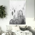 thumbnail image 3 of Ferris Wheel Tapestry, Fun and Amusement Park Silhouette with City Skyline in Greyscale, Wall Hanging for Bedroom Living Room Dorm Decor, 60W X 80L Inches, Grey Pale Grey and White, by Ambesonne, 3 of 5