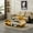 Gold+Black, variant on GAKMCIL 57" Oval Stainless with Glass Coffee Table, Modern Fashion Design Coffee Table with 2-Tier Glass Top, Large Storage Space, Easy Assembly for Living Room, Office, Trade Show (Gold&Black)