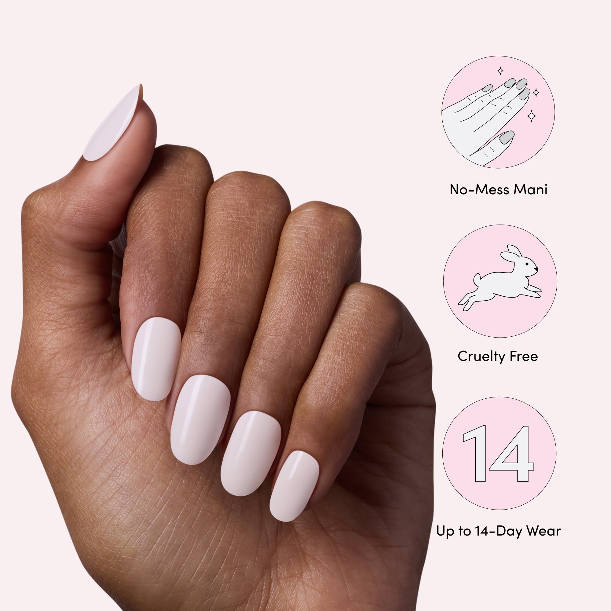 Dashing Diva GLAZE EXTENSIONS Refill Set in Rabbit, Short Round, Semi-Cured Gel Nail Lengthening Strips, Includes 30 Gel Strips (Required LED lamp sold separately)