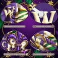 thumbnail image 4 of Purple Green Gold Mardi Gras Banner Fleur-de-lis Pattern Welcome Display Heart Shape Golden Stars Festive Backdrop for Mardi Gras Celebration Welcome Party Carnival Event, 4 of 9
