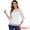 White, variant on DARING DIVA Women's 3/4 Sleeve Crew Neck Floral Lace Tops XS White